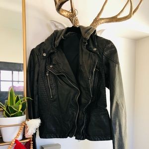 Free people hooded moto jacket